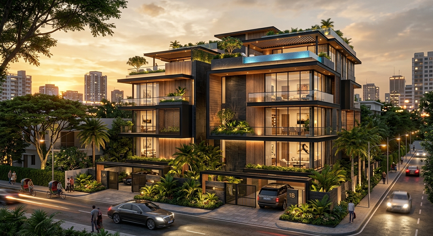 Luxury Dhaka Duplex 3D Exterior Render