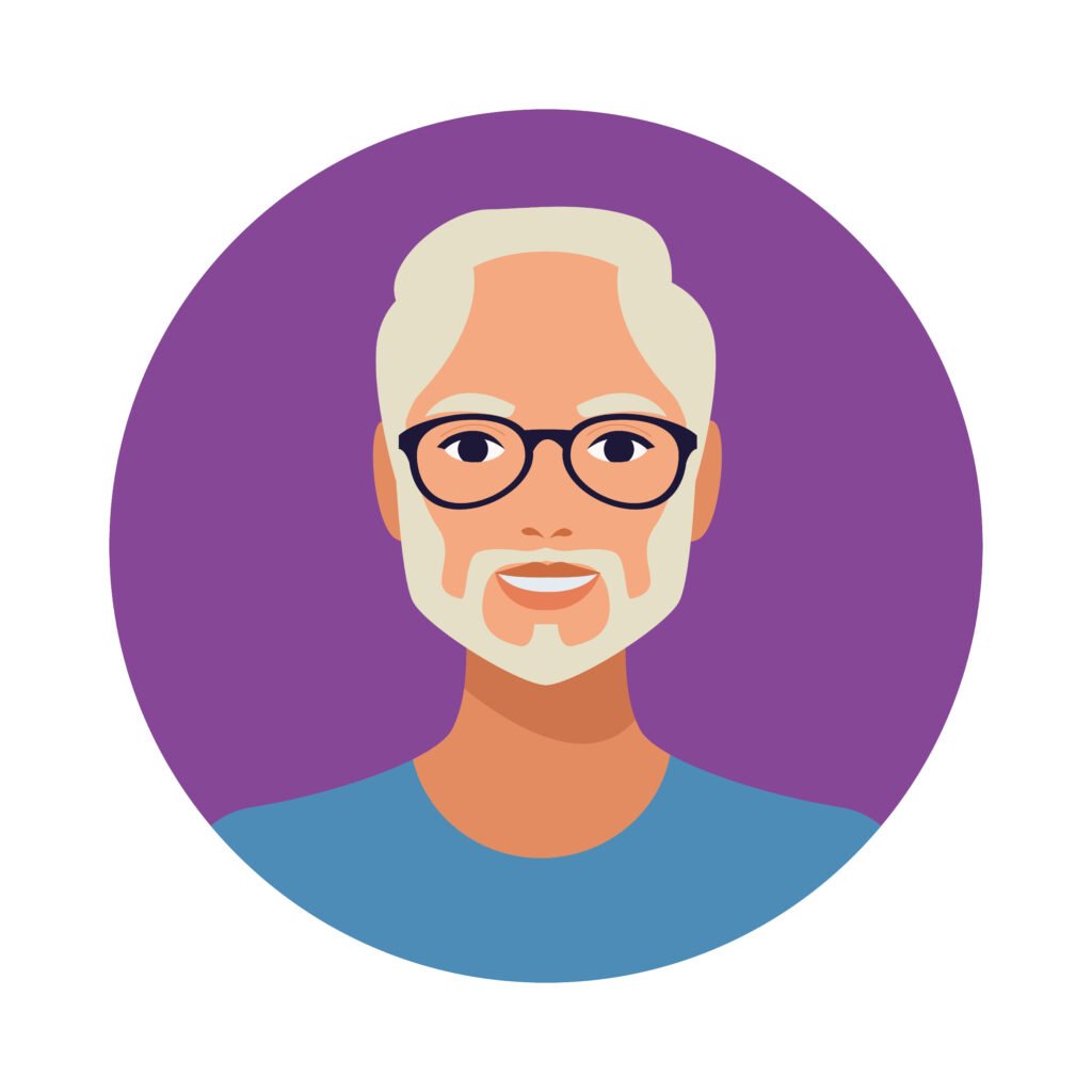 old man with beard wearing glasses avatar character old man with beard wearing glasses avatar character