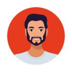 man with beard avatar character isolated icon